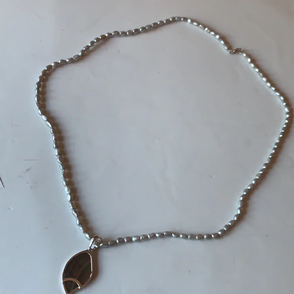 925 silver and Fresh water pearl and mother of pearl strand and pendant
